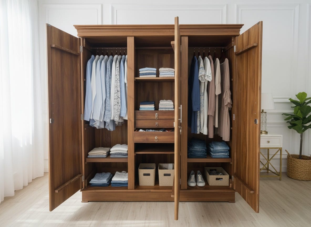 Teak Wardrobe - Three Doors