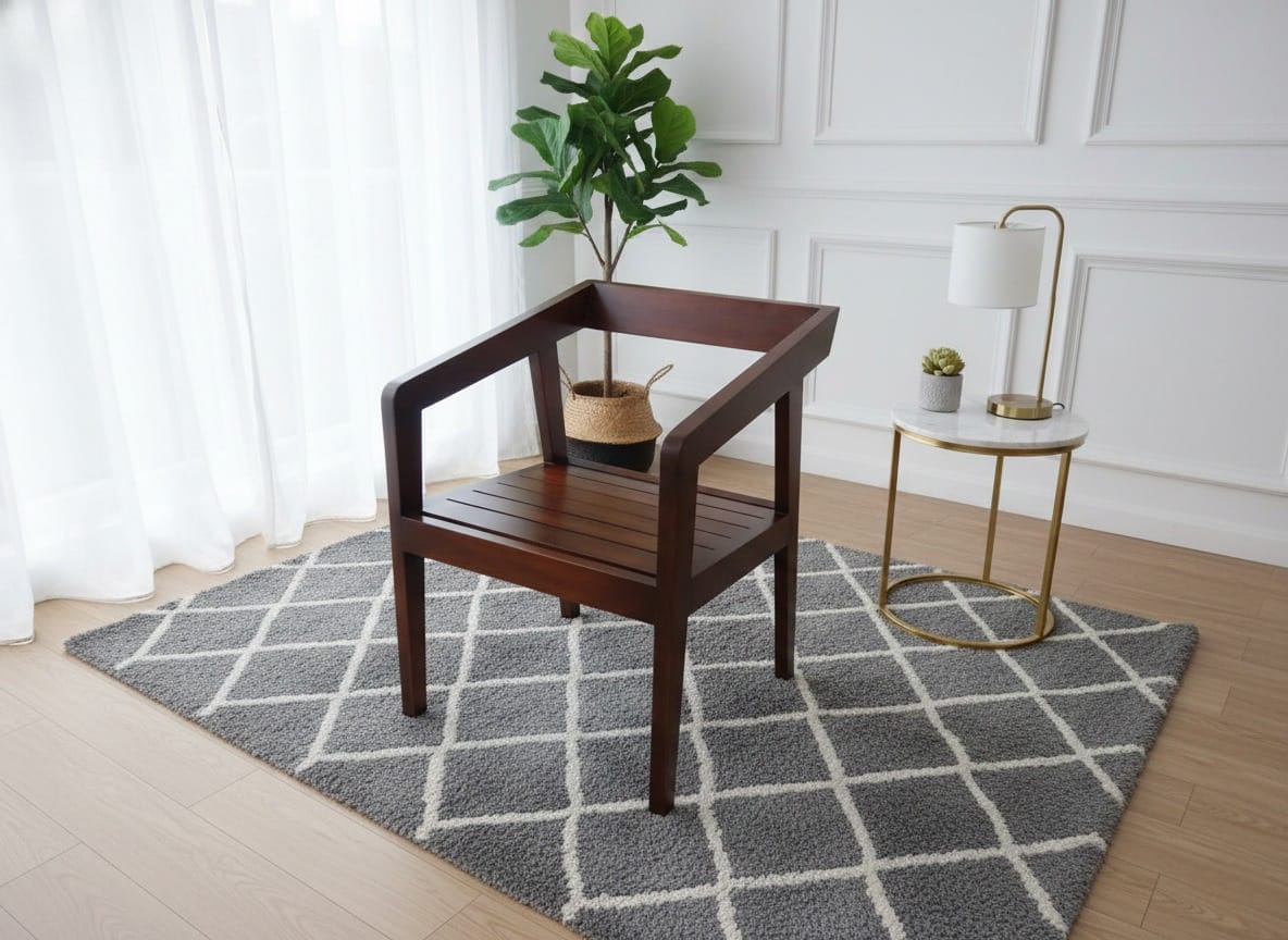 Cube Teak Accent Chair